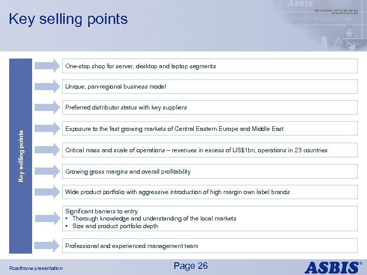 IBDINGWar OPX 20070976. 9 3/19/2018 9: 43 AM Key selling points One-stop shop for