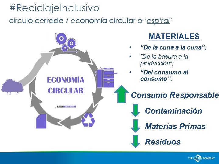 #Reciclaje. Inclusivo círculo cerrado / economía circular o ‘espiral’ MATERIALES • • • “De