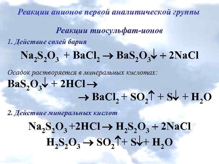 Сульфат ионная реакция