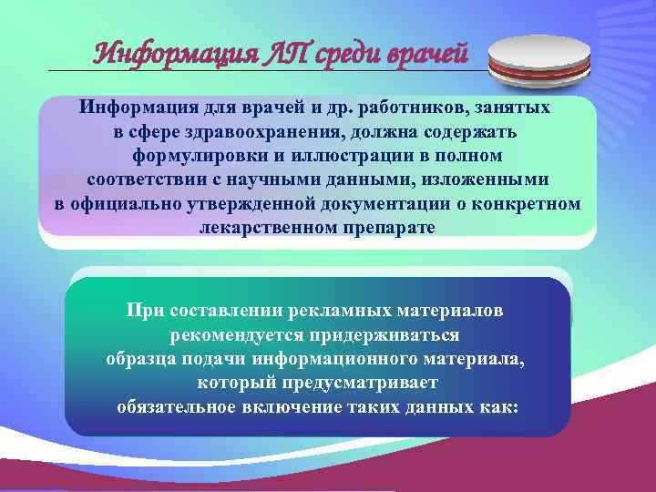 Информация ЛП среди врачей Информация для врачей и др. работников, занятых в сфере здравоохранения,