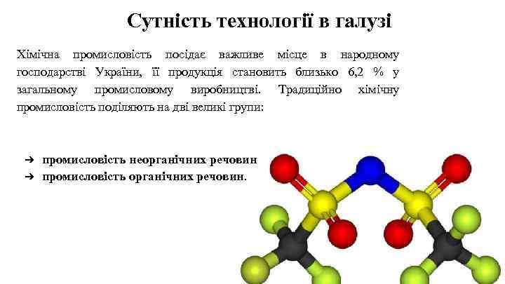 Сутність технології в галузі Хімічна промисловість посідає важливе місце в народному господарстві України, її