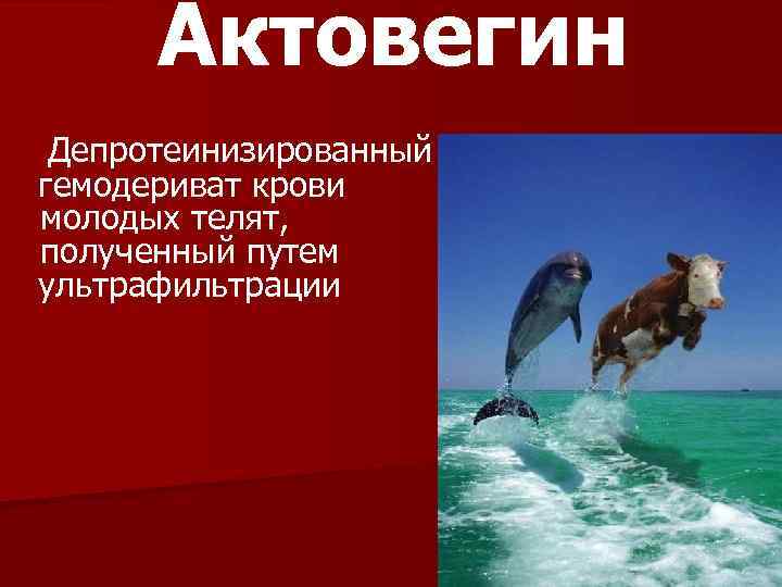 Актовегин Депротеинизированный гемодериват крови молодых телят, полученный путем ультрафильтрации 