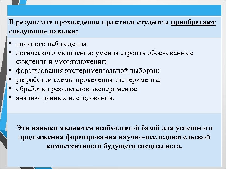 Социальные результаты практики