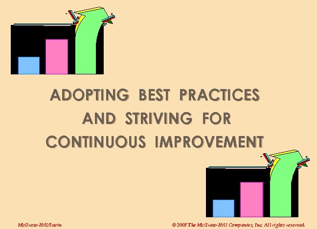 ADOPTING BEST PRACTICES AND STRIVING FOR CONTINUOUS IMPROVEMENT Mc. Graw-Hill/Irwin © 2005 The Mc.