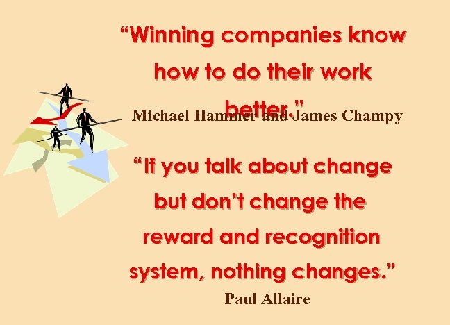 “Winning companies know how to do their work better. ” Michael Hammer and James