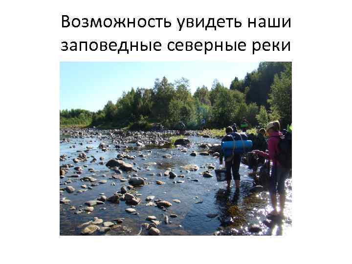 Возможность увидеть наши заповедные северные реки 
