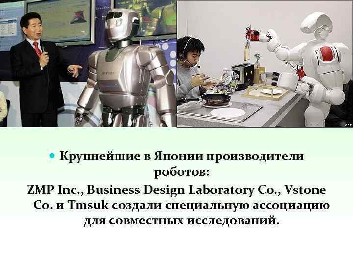  Крупнейшие в Японии производители роботов: ZMP Inc. , Business Design Laboratory Co. ,