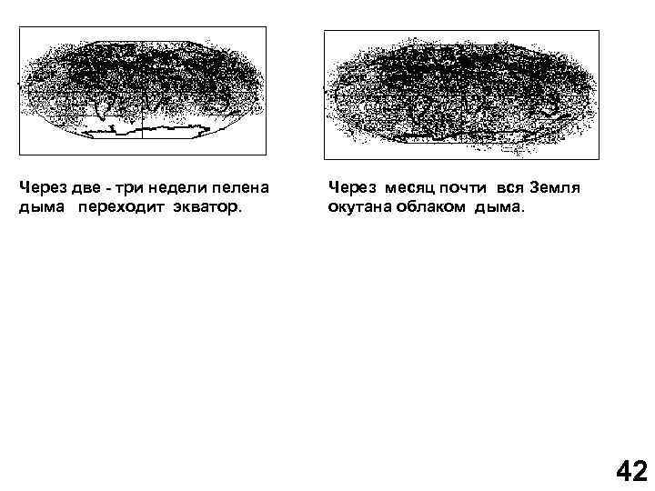 Через две - три недели пелена Через месяц почти вся Земля дыма переходит экватор.