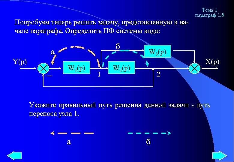 Попробуем теперь решить задачу, представленную в начале параграфа. Определить ПФ системы вида: б а