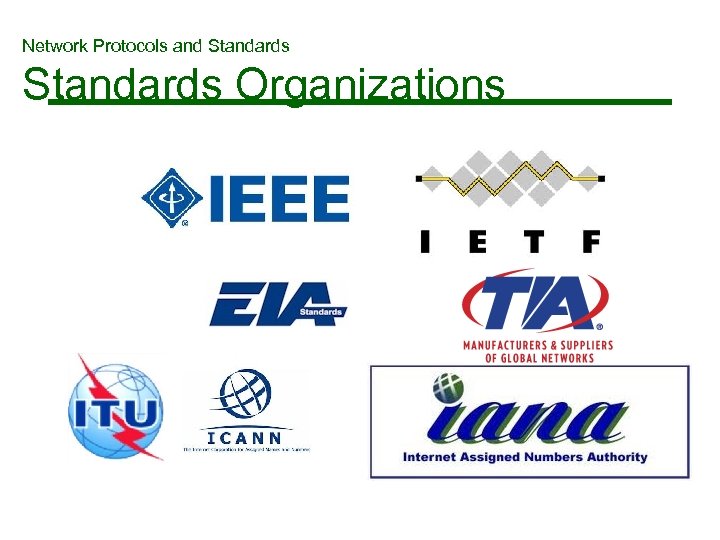 Network Protocols and Standards Organizations 