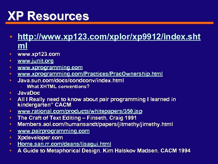 XP Resources • http: //www. xp 123. com/xplor/xp 9912/index. sht ml • • •