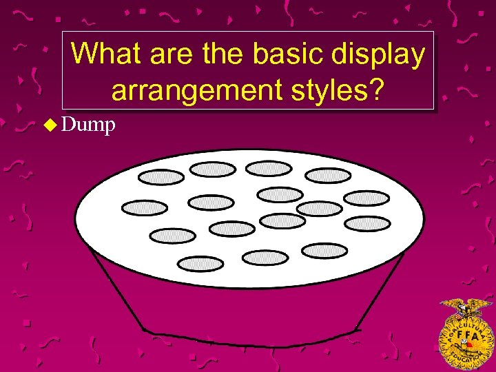 What are the basic display arrangement styles? u Dump 