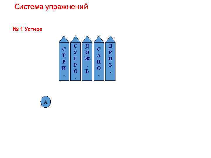 Система упражнений С Т Р И. А С У Г Р О. Д О