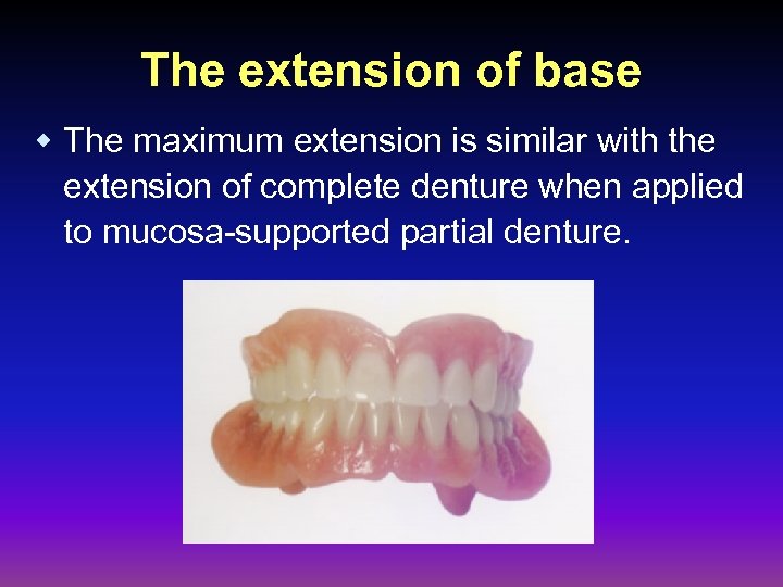 The extension of base w The maximum extension is similar with the extension of