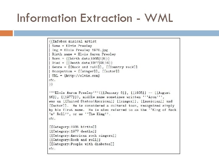 Information Extraction - WML 