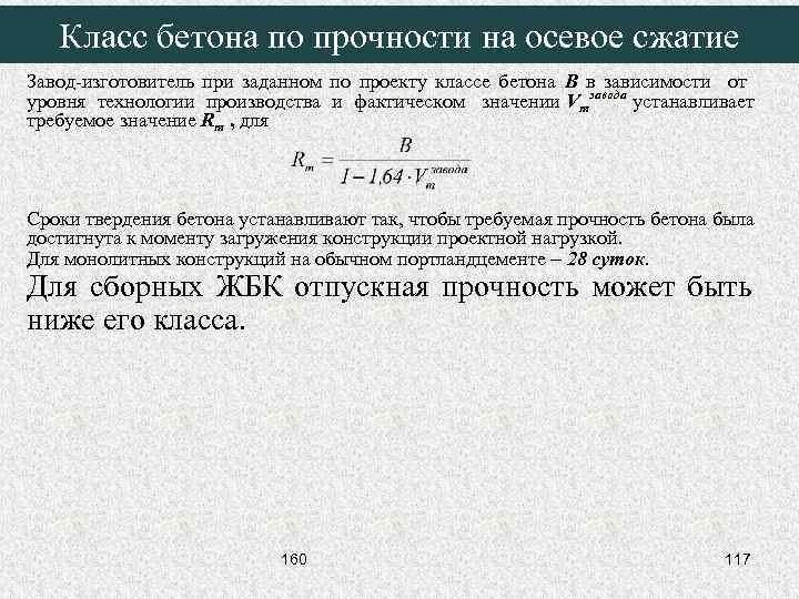 Класс бетона по прочности на осевое сжатие Завод-изготовитель при заданном по проекту классе бетона
