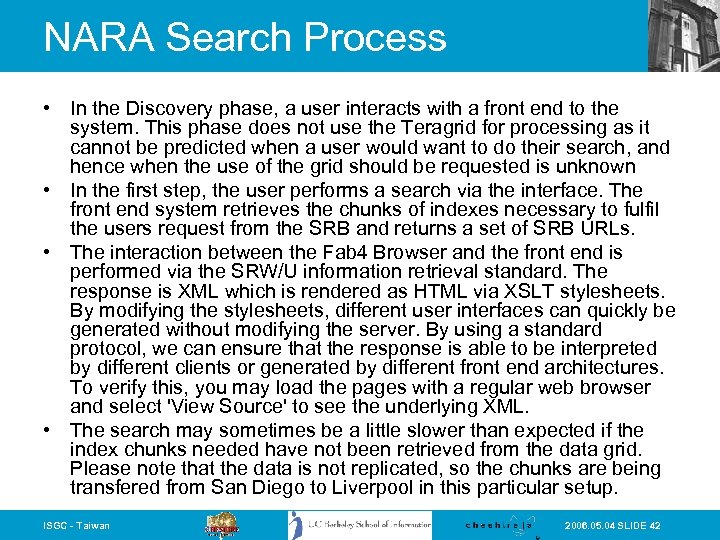 NARA Search Process • In the Discovery phase, a user interacts with a front