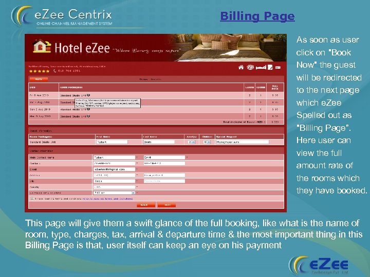 Billing Page As soon as user click on 