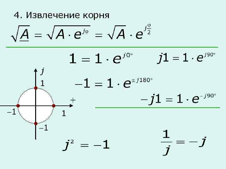 4. Извлечение корня 
