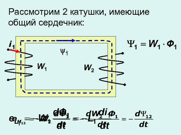 Рассмотрим 2 катушки, имеющие общий сердечник: 