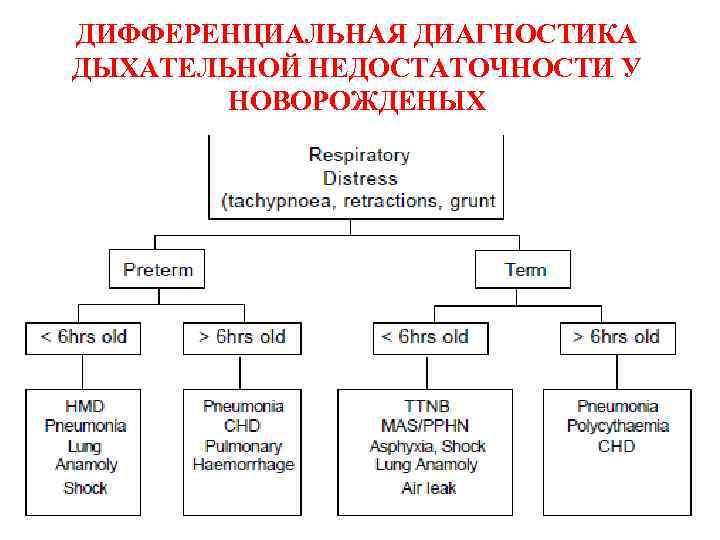 ДИФФЕРЕНЦИАЛЬНАЯ ДИАГНОСТИКА ДЫХАТЕЛЬНОЙ НЕДОСТАТОЧНОСТИ У НОВОРОЖДЕНЫХ 