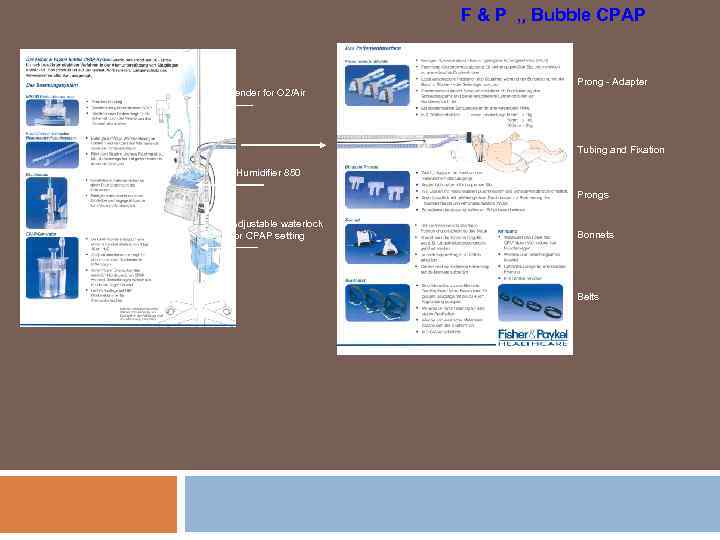 F & P „ Bubble CPAP Prong - Adapter Gasblender for O 2/Air Tubing