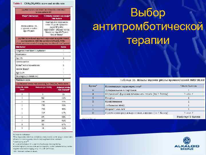 Выбор антитромботической терапии 