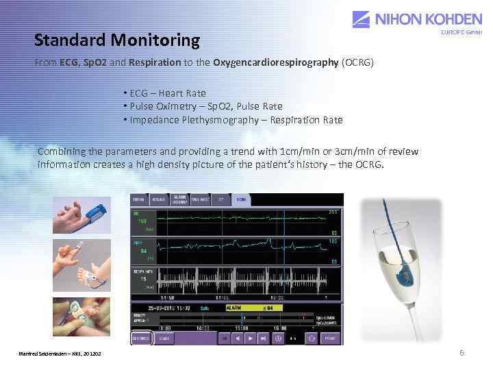 Standard Monitoring From ECG, Sp. O 2 and Respiration to the Oxygencardiorespirography (OCRG) •