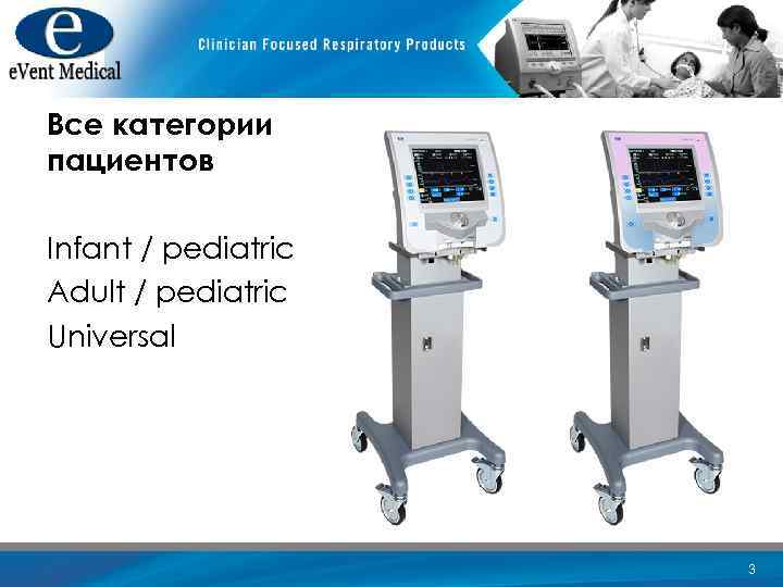 Все категории пациентов Infant / pediatric Adult / pediatric Universal 3 