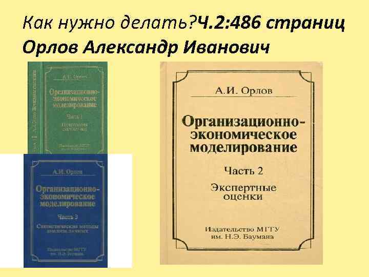 Как нужно делать? Ч. 2: 486 страниц Орлов Александр Иванович 