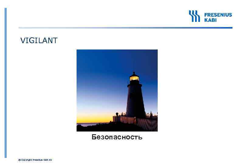 VIGILANT Безопасность © Copyright Fresenius Kabi AG 