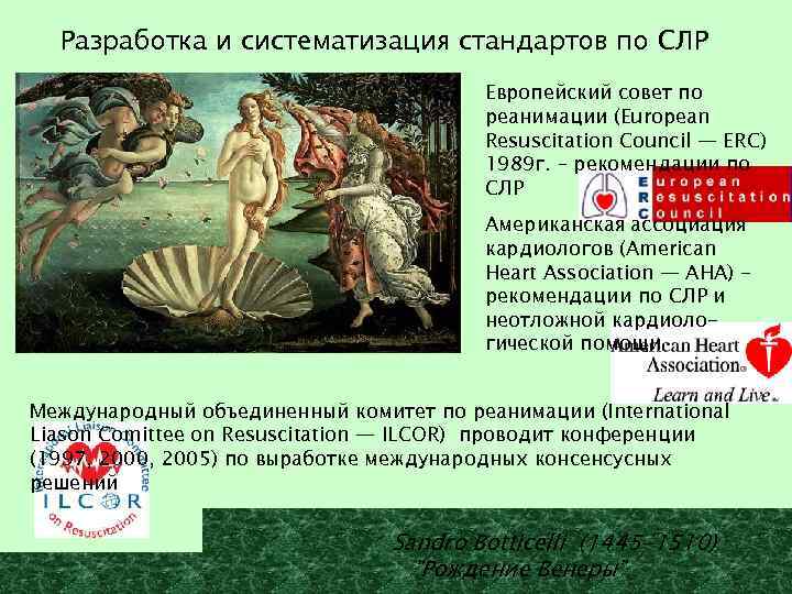 Разработка и систематизация стандартов по СЛР Европейский совет по реанимации (European Resuscitation Council —