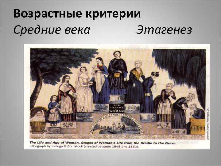 Возрастные критерии Средние века Этагенез 