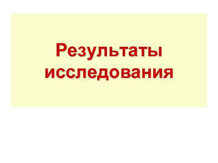 Результаты исследования 