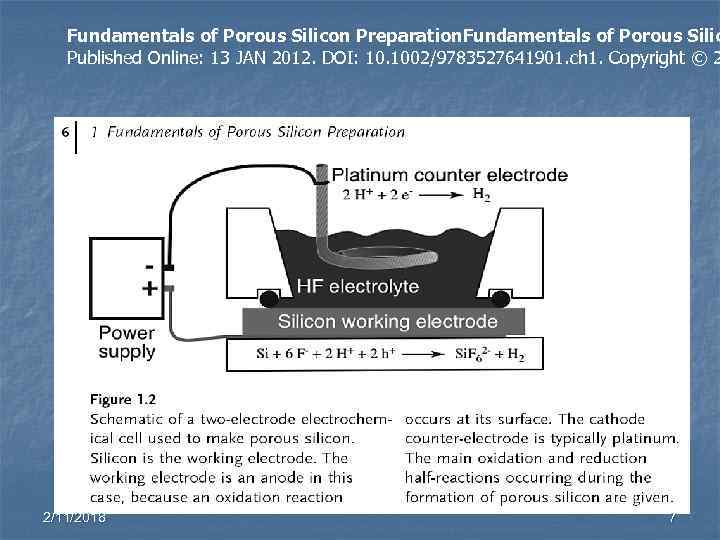 Fundamentals of Porous Silicon Preparation. Fundamentals of Porous Silic Published Online: 13 JAN 2012.