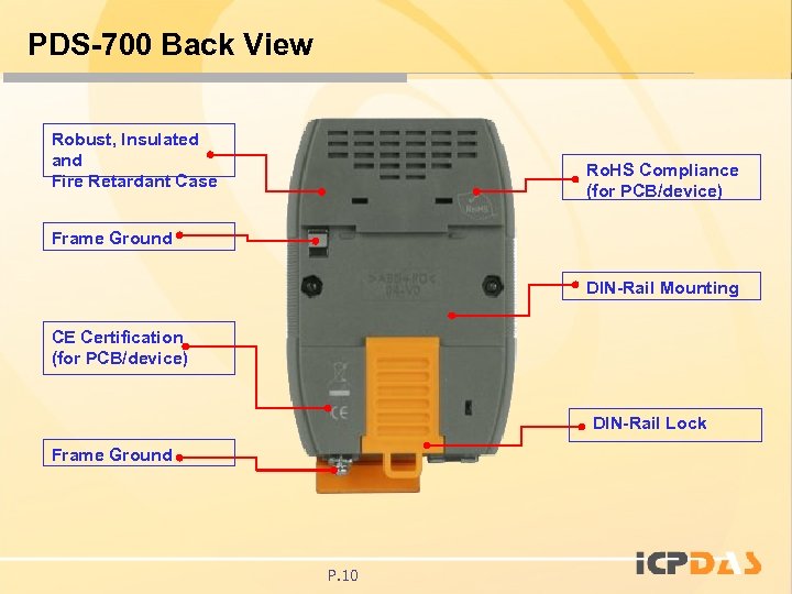 PDS-700 Back View Robust, Insulated and Fire Retardant Case Ro. HS Compliance (for PCB/device)