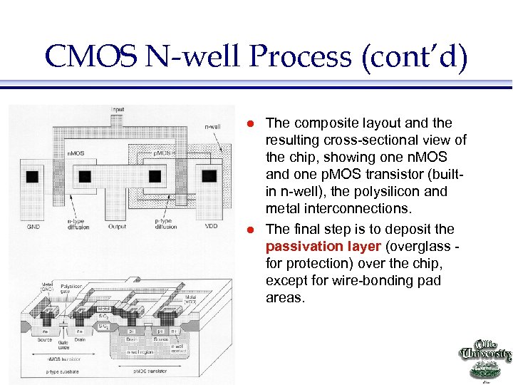 CMOS N-well Process (cont’d) l l EE 415 VLSI Design The composite layout and