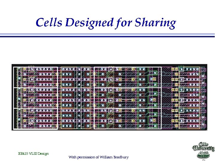 Cells Designed for Sharing. EE 415 VLSI Design With permission of William Bradbury 