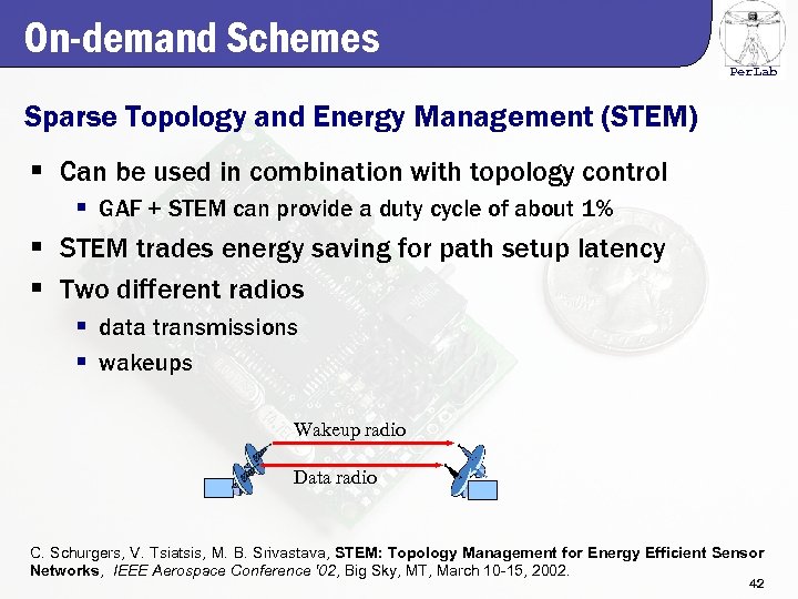 On-demand Schemes Per. Lab Sparse Topology and Energy Management (STEM) § Can be used