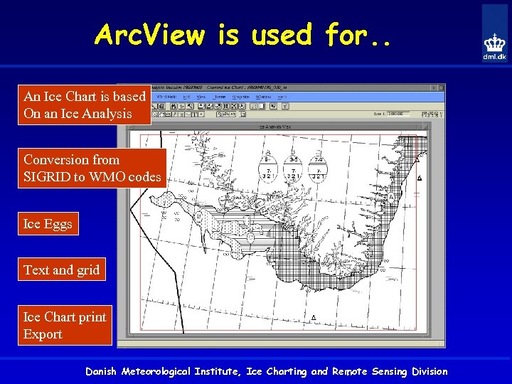 Arc. View is used for. . An Ice Chart is based On an Ice