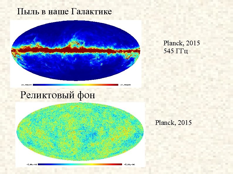 Пыль в наше Галактике Planck, 2015 545 ГГц Реликтовый фон Planck, 2015 