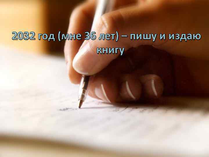2032 год (мне 36 лет) – пишу и издаю книгу 