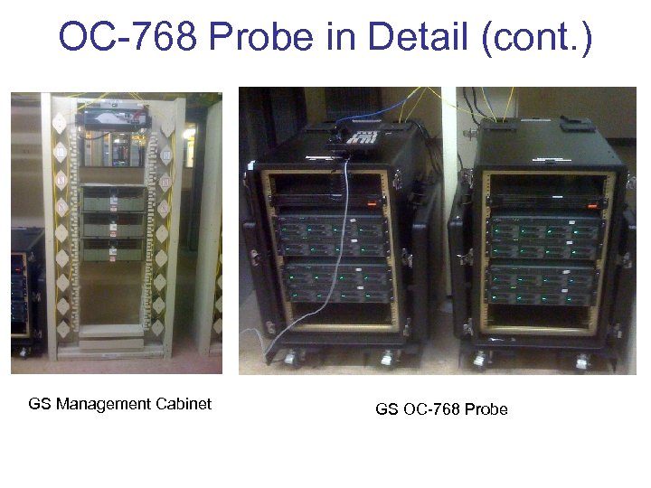 OC-768 Probe in Detail (cont. ) GS Management Cabinet GS OC-768 Probe 