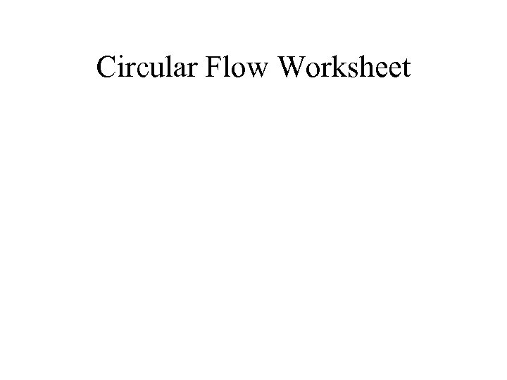 Circular Flow Worksheet 