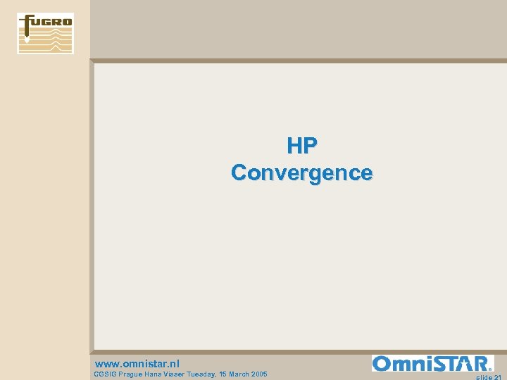 HP Convergence www. omnistar. nl CGSIG Prague Hans Visser Tuesday, 15 March 2005 
