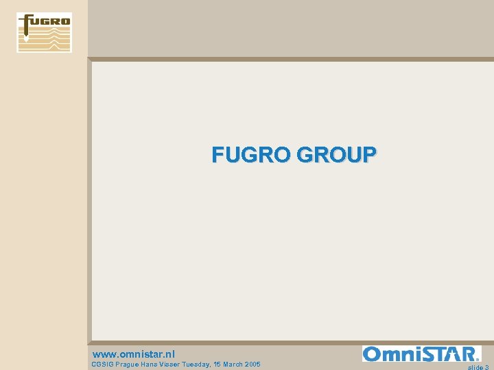 FUGRO GROUP www. omnistar. nl CGSIG Prague Hans Visser Tuesday, 15 March 2005 
