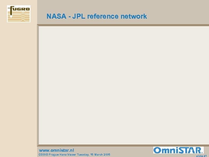 NASA - JPL reference network www. omnistar. nl CGSIG Prague Hans Visser Tuesday, 15