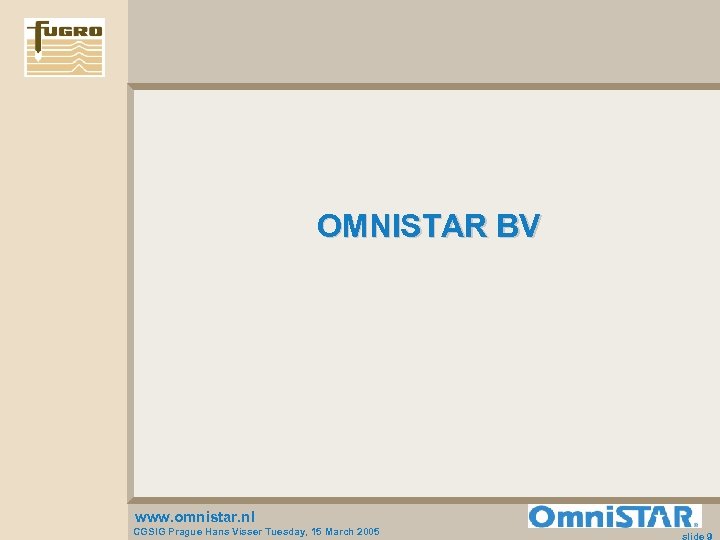 OMNISTAR BV www. omnistar. nl CGSIG Prague Hans Visser Tuesday, 15 March 2005 