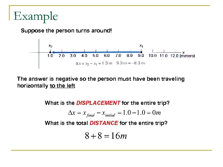 Example Suppose the person turns around! The answer is negative so the person must