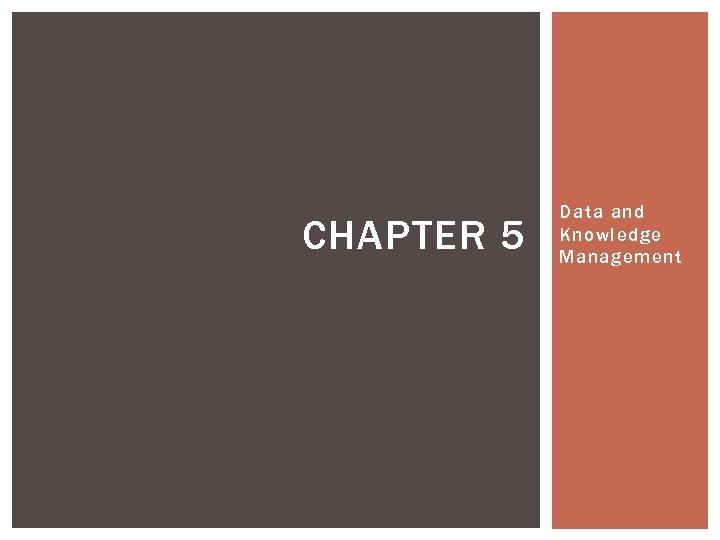 CHAPTER 5 Data and Knowledge Management 